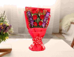 Chocolate Red Rose Bouquet