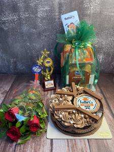 Combo1 (hamper+cake+bouquet+card+trophy)