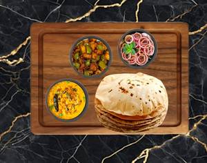 Aloo Shimla + Dal Fry with Roti Meal