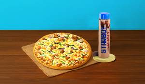 Butter Chicken Pizza (L) + Choco Oreo Milkshake