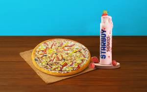 Primaverole Pizza (P) + Strawberry Milkshake