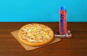 Veggie Delight Pizza (P) + Kala Khatta