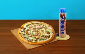 Spicy Chicken Keema Pizza (P) + Chocolate Milkshake