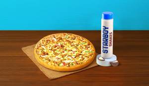 Spicy Chicken Feast Pizza (L) + Vanilla Oreo Milkshake