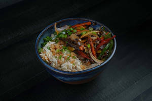 Exotic Vegggies And Mushroom Rice Bowl