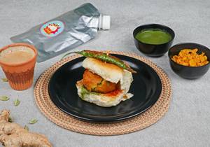Vada Pav Chai Combo(1 Vada Pav Of Your Choice, 1 Masala Chai Flask)