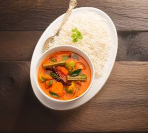 White rice with sambar