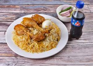 Chicken biryani with coldrinks