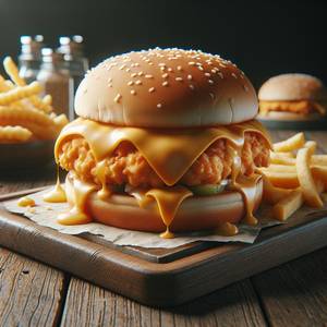 Cheese chicken fillet burger