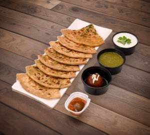 Two paneer paratha with curd