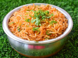 Chilli Onion Pulao (spicy - Served With Kheera Raita)