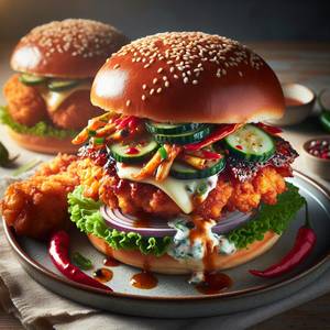 Spicy chicken burger