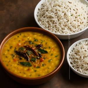 Plain Rice and Dal Fry
