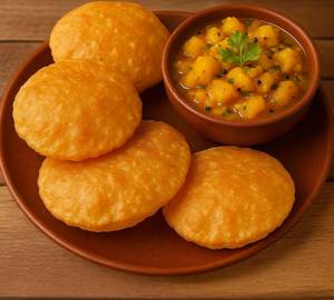 Vrindavan ki Puri With Aloo Sabji (5 Pc)