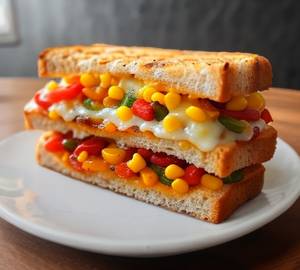 Cheese Corn and Capsicum Sandwich