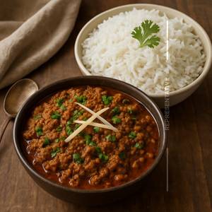 Special Mutton Keema and Plain Rice
