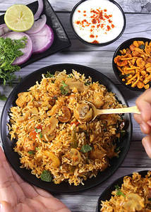 Kaju Mushroom Biryani