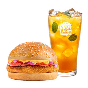 Farm Aloo Tikki + Lemon Ice Tea