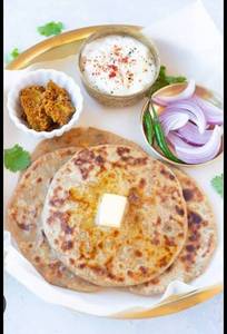 Paneer Pyaz Paratha desi ghee with achar