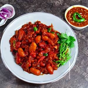 Veg chilli soyabean dry                                                