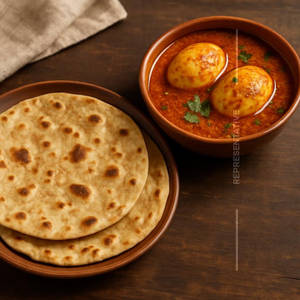 2 Chappati+Egg Curry