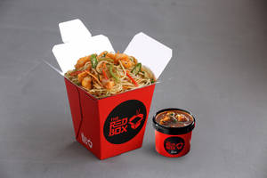 Prawn Schezwan Noodles + Chilli Prawn (gravy)