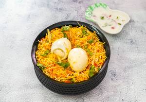 Anda Biryani Anda with Raita  [2 Pieces]  [500 Ml]