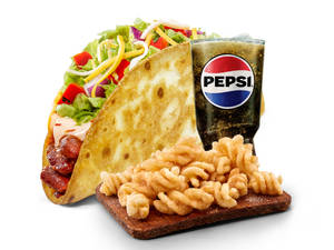 Crunchy Wheat Taco Pinto Bean + Pepsi Masala Twist + Cinnamon Twist