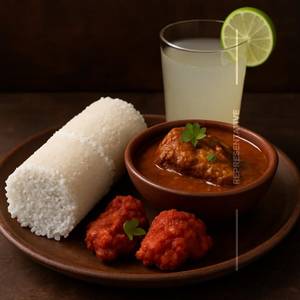 Puttu + 1 Pc Chicken Curry + 2 Pc Chicken 65 + Lime Juice                  