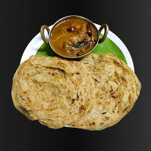 Chicken Varutharacha Curry With 2 Wheat Porotta