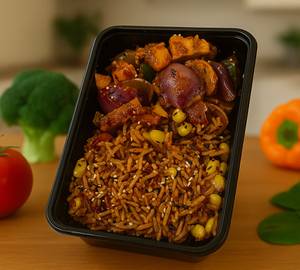 Healthy Soya Chilli Rice Bowl 