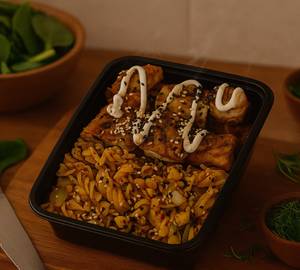Whole Wheat Pasta With Grilled Chicken Dressed With Aioli