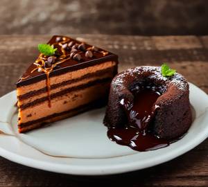 Eggless Lava Cake + Choco Truffle Pastry