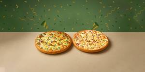 Chicken Feast Pizza (P) + Butter Chicken Pizza (P)