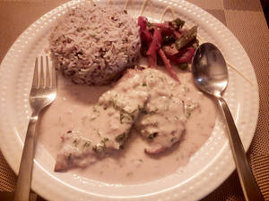 Grilled Fish In Creamy White Sauce