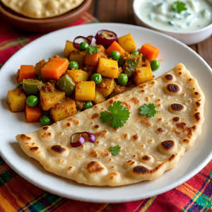 Mix veg + 2 onion paratha