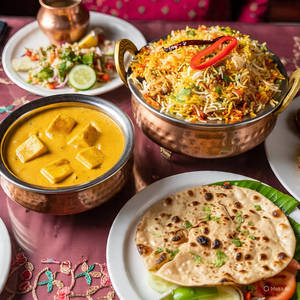 Paneer Butter Masala and Veg Hyderabadi Dum Biryani