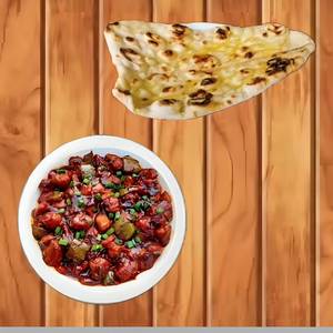 Chilli Chicken Gravy (8Pcs) + Makkhan Wala Naan