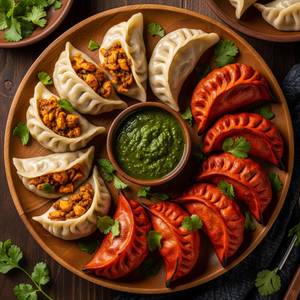Afghani Chicken Momos [4 Pieces] with Tandoori Momos [4 Pieces]