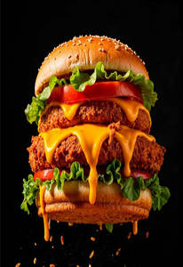 Chicken Cheese Lava Burger