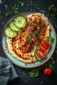 Grill Chicken With Hummus