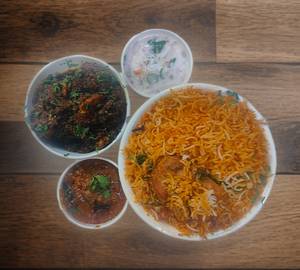 Plain biryani + Chicken pepper fry dry