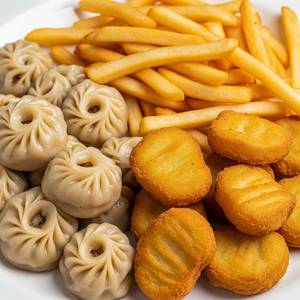 Momos + Nuggets + French fries
