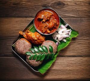 2 Ragi balls chicken curry