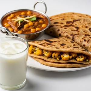 Gobi Kulcha With Chole + Sweet Lassi                                      