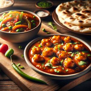 Plain Naan+Veg Manchurian (4Balls )