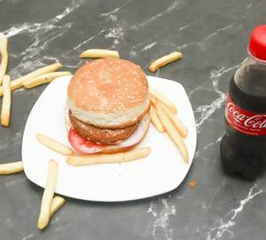 Minty Aloo Tikki Burger+Coke