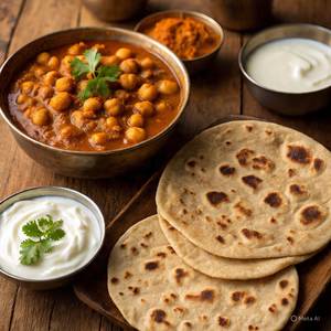 1 Chana Masala + 3 Tawa Roti                  