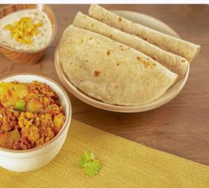 Matar Paneer + 2 Missi Ki Roti + Salad + Sweet + Salad
