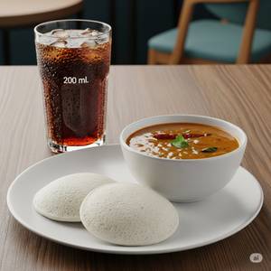 Idli Sambhar (2 Pc of Idli) + 200 ML Cold Drink                           